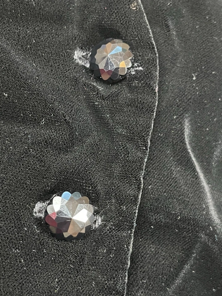 Lord & Taylor Vest Women's Size 18 (XL) Black Velvet Vintage Buttons - Image 3 of 4