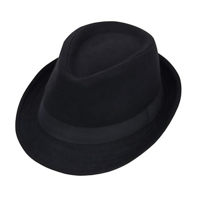 Fedora structured black hat Black Fedora Hat – Deluxe Adult - Costume Accessories  main image 4