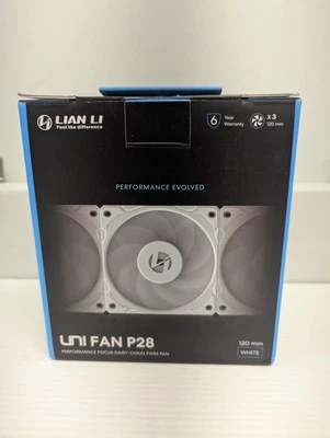 UNI FAN Lian Li P28 Triple Pack - White (UF-P28120-3W) - New