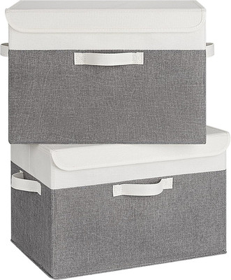 Large Storage Bins with Lids, Collapsible Storage Box, Storage Basket for Shelve