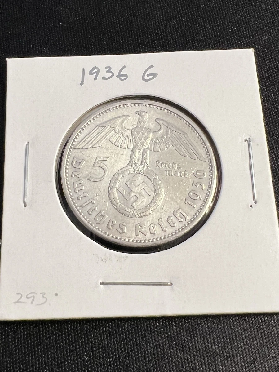 えんがわ1935年 1936年２枚ドイツ第三帝国戦時5マルク 銀貨 银色1936 年德国硬币| eBay