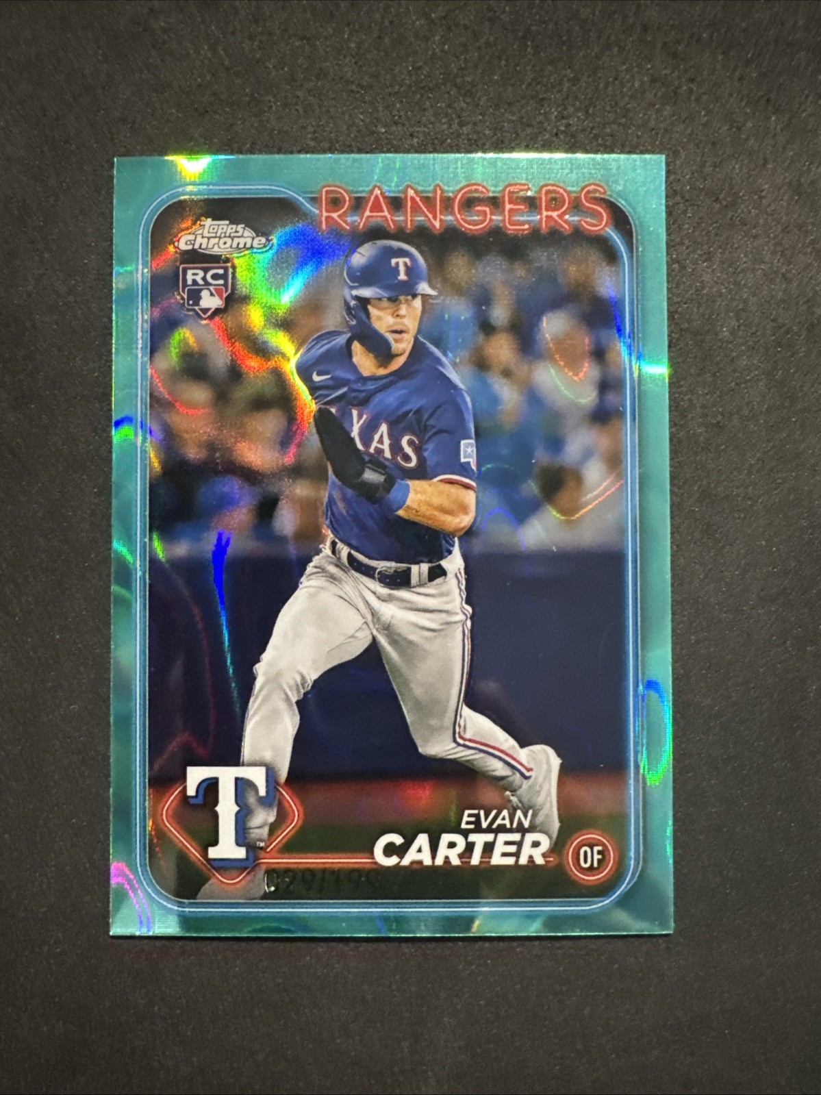 2024 Topps Chrome - Evan Carter #136 Aqua Lava Refractor /199 (RC)