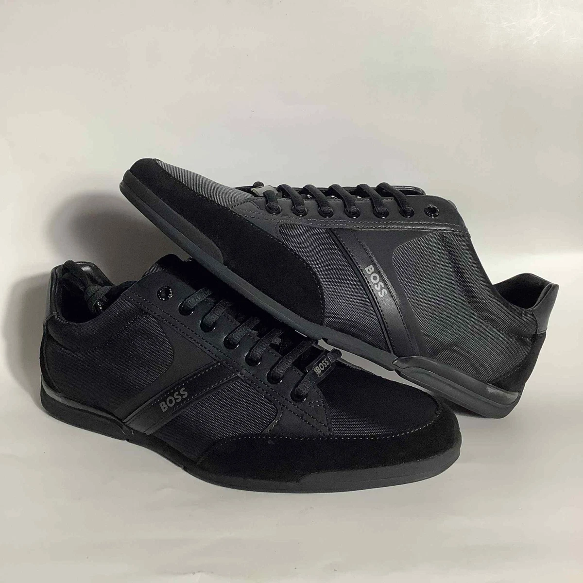 HUGO BOSS Men\'s Mirage Slon Slip-On Sneaker Black Leather US 12 -Made in Italy Donatello Deron Men main image 4