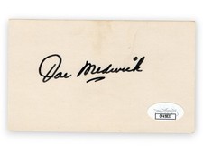 Joe Medwick Signed Autographed 3X5 Index Card Cardinals Dodgers JSA CF45837