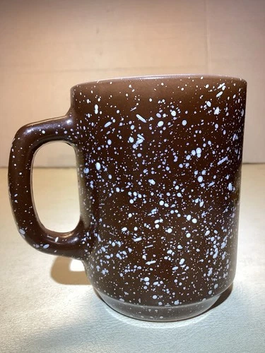 Anchor Hocking USA Brown 301 Oven Proof Granite Ware Speckled Mug Cup