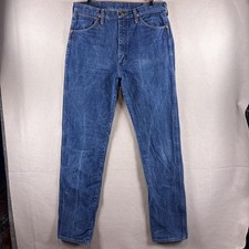 Vintage Fits 33x34 Wrangler Jeans Cowboy Cut 34x36 Dark Wash 13MWZ Made in USA