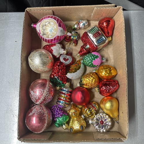 Vintage Glass Christmas Ornaments Assorted Collection
