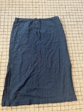 Vintage Eddie Bauer nautical, timeless, minimalist, linen cotton denim skirt