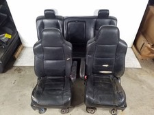 Crew Cab Black Leather Front Rear Seat Set Fits 04 05 06 07 Ford F250 F350 F450