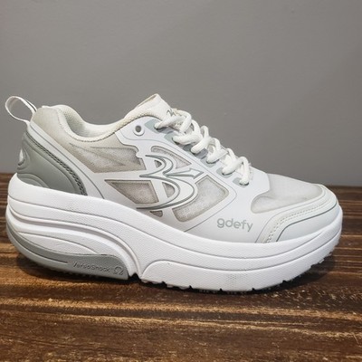 Gravity Defyer Ion Shoes Womens Size 8.5 White Gray Comfort Sneaker TB9022FWS-M
