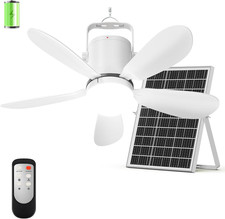 21  Solar Ceiling Fan with Light, Solar Gazebo Fan Light Outdoor with Remote, Po