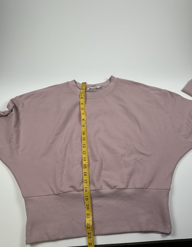 Athleta WMNS SZ L Retroterry Crewneck Sweatshirt Smoked Mauve Pink Long Sleeve - Picture 10 of 10