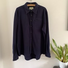 Fife Country Fleece Shirt Herren XL Blau Navy Highlander Walking Overshirt Micro