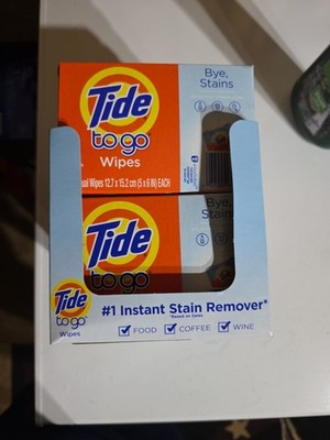Tide To Go Wipes, 10 Count, 5'' x 6'' Wipes, Travel Size, Instant Stain Remover 