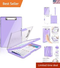 Clipboard with Storage,Heavy Duty Clip Boards 8.5x11 with 2 Storage Case,Clea...
