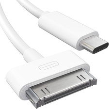 30-Pin to USB C Adapter Cable for Iphone 4S/4/3G/3/1, Ipad 3/2/1, Ipod 3   3Ft  