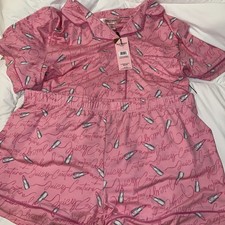 Juicy Couture Pajama Set Top And Shorts Pink L Lipstick motif JC83098Q