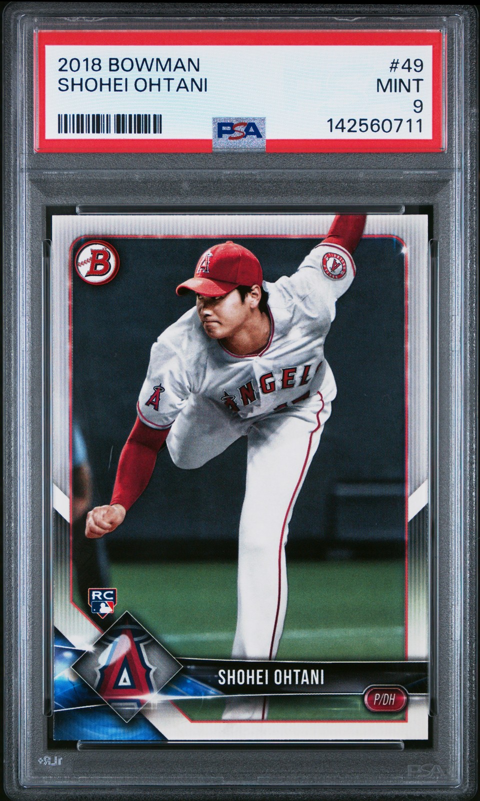 2018 Bowman #49 Rookie Pitching Shohei Ohtani PSA 9