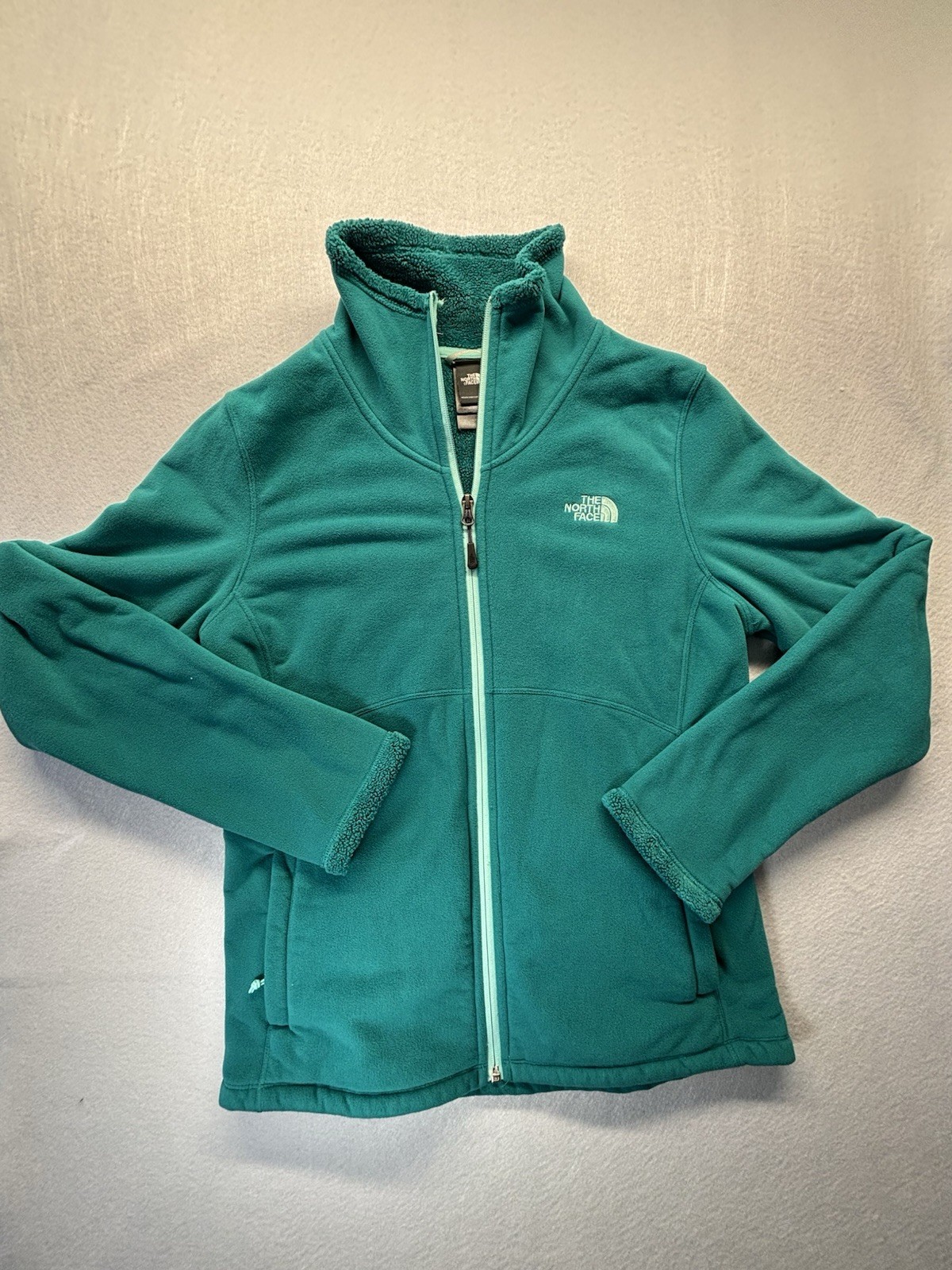 The North Face Women’s Fleece Jacket Large Teal Full Zip Soft Cozy