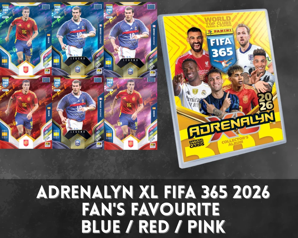 Panini Adrenalyn XL FIFA 365 2026⚽FAN'S FAVOURITE PARALLEL⚽BLUE / RED / PINK
