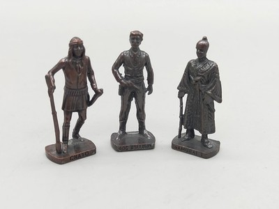 3 Vintage Bronze Figuren   Chato, Doc Holliday & Samurai 1