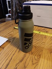 Adidas Water Bottle Green With Black Letters. Small Ding On Bottom
