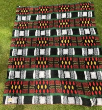 Tetem Vintage Dutch Wool Blanket 53&rdquo; x 66&rdquo; Mid Century Picnic Camping Aztec look