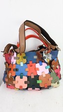 Vintage Genuine leather multicolour patchwork handbag