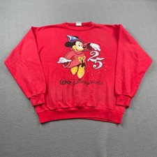 Disney Designs Mickey Mouse Sweatshirt Womens XL Red Vtg 90s Walt Disney World