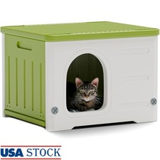 Outdoor Cat House Waterproof Stackable Indoor Outdoor Shelter Easy Assembly New