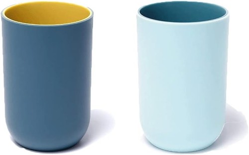 Reusable Drinking Cups Set of 2, Plastic Tumblers 300ml, Dishwasher Safe