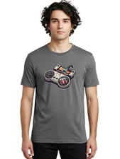 Gamepad-And-Console Mens Graphic Tee, 100% Cotton, Casual Summer Wear
