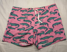 Chubbies Swim Trunks Shorts Mens Medium Pink Alligator Print Lined 5.5 Inseam