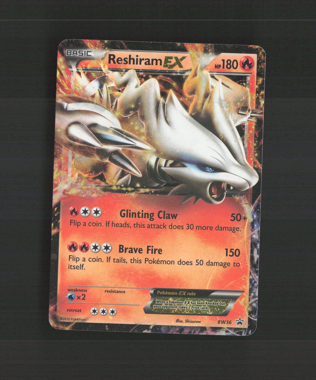 Reshiram EX BW36 Black & White Black Star Promo Holo Pokemon Card MP
