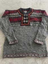 Vintage Squaw Valley Wollstrickpullover Norwegerstil Größe Small