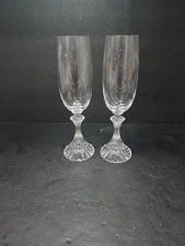 2 - Mikasa The Ritz Crystal Fluted Champagne Glasses - 8.5” Tall Wine Water