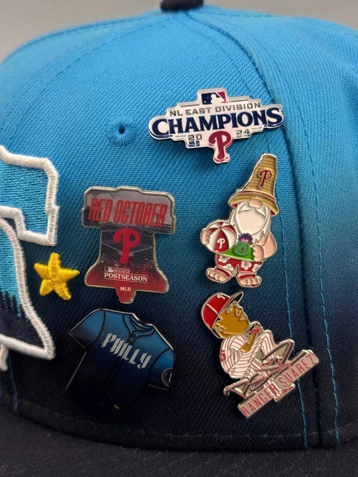 Philadelphia Phillies New Era City Connect Icon W/ Pins Fitted Hat Sz 7 3/8 - Image 2 of 4