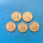 Lot of 5 Franklin  HALF DOLLARS - 1959-1963