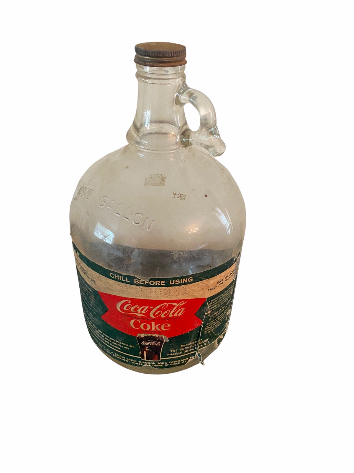 Coca Cola Coke Syrup One Gallon Glass Jug Bottle 1960s eBay