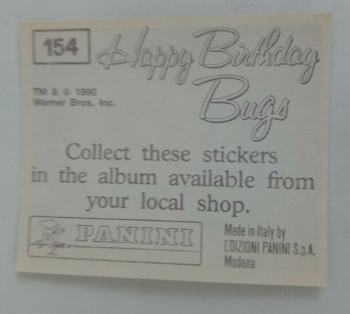 1990 Panini Happy Birthday Bugs (Pick Your Sticker) - Picture 229 of 343