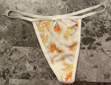 NWT VICTORIA'S SECRET ANGELS S FLORAL SATIN SMOOTH VINTAGE RARE V STRING PANTIES