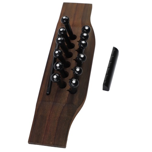 15Pcs Set 12 String Guitar Rosewood Bridge Guitar Bridge Nut Saddle Black Pi HR6 - Picture 13 of 24