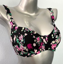 Nwt Victorias Secret Wicked Sling Underwire Swim Bikini Top 34D Black Floral