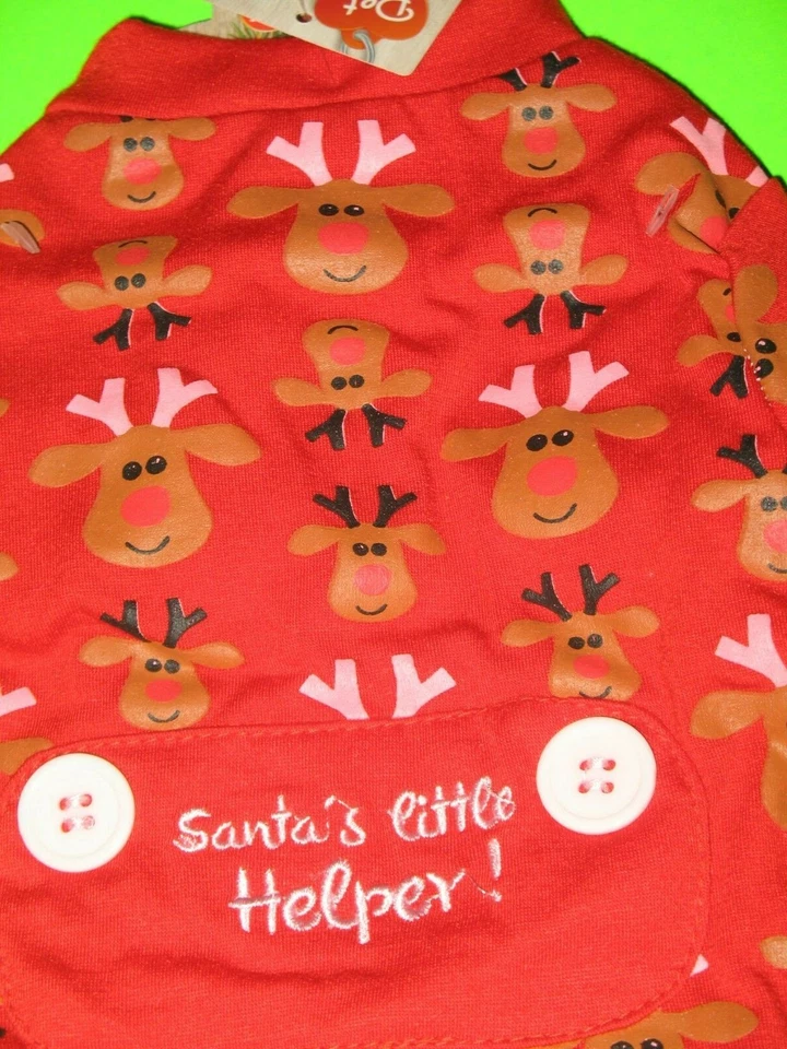 Pet Central Boutique Pajamas Dog  Size XS "Santa's Little Helper" New - Image 3 of 4