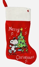 Snoopy Christmas Stocking Musical 2013 Peanuts 20” Holiday Tree Decoration -NEW