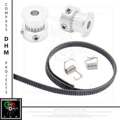 2m GT2 Timing Belt With 2 Pulleys 16 Teeth & Grubscrews - Reprap - 3D Drucker