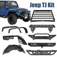 Roof Rack Bumper Fender Flares Side Step Half Door Spare Tire Fit 97-06 Jeep Tj