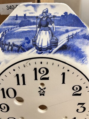 Miller 8 Day Porcelain Blue Octagon Wall Clock Plate 10