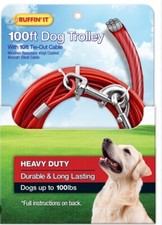 Heavy Duty Dog Tie Out Cable Chew Proof Long Dog Leash For 100LB Dog 100ft