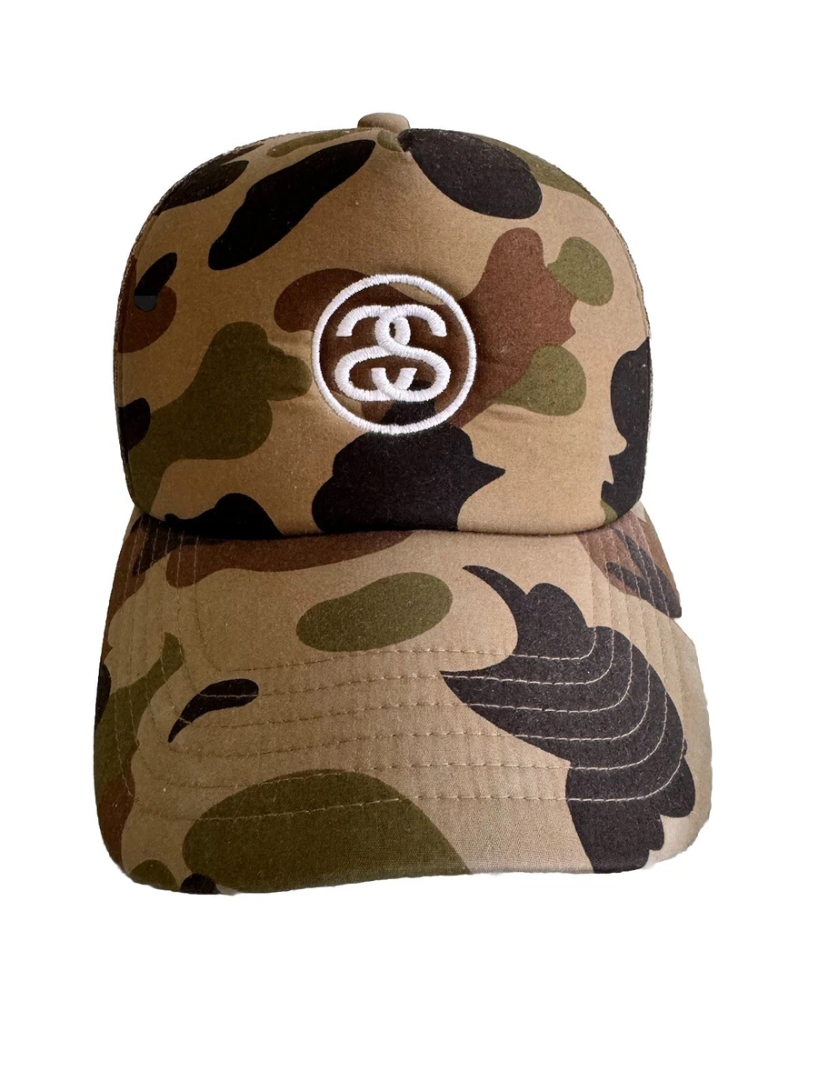 Stussy迷彩cap 日本未発売】STUSSY SSリンクロゴ カモフラージュ カーブキャップ